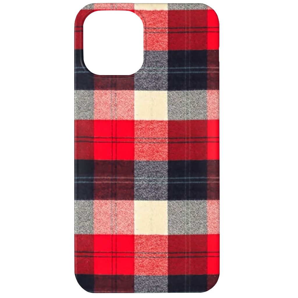 Lumberjack Flannel Buffalo Plaid - Red Phone Case, Slim Case, Matte, iPhone 12, Red, Red