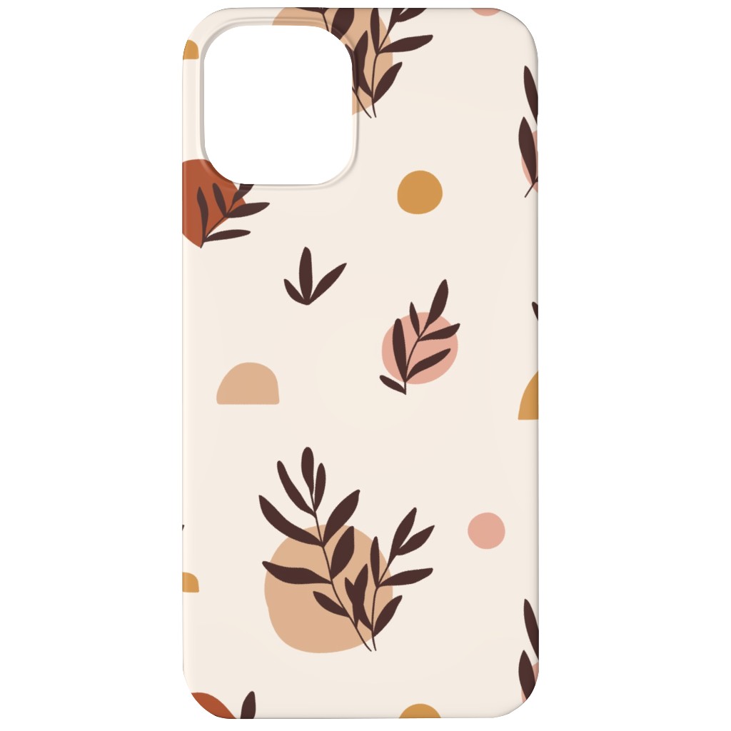 Abstraction and Tropical Leaves - Light Phone Case, Slim Case, Matte, iPhone 12, Beige