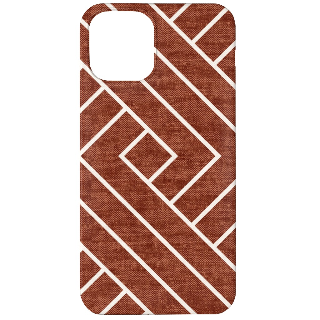 Cadence Geometric Weave - Rust Phone Case, Slim Case, Matte, iPhone 12, Red, Red