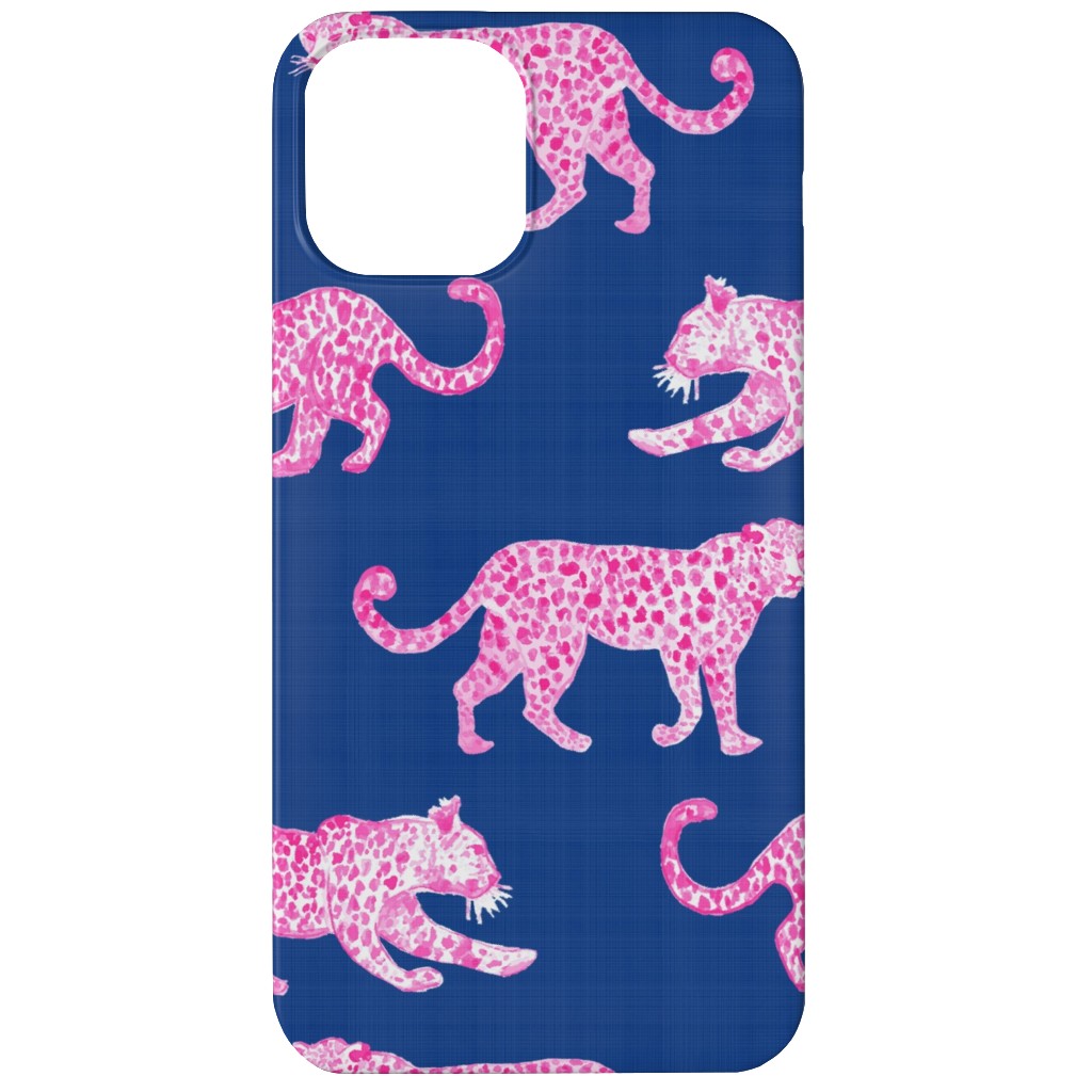 Leopard Parade Phone Case, Slim Case, Matte, iPhone 12, Blue