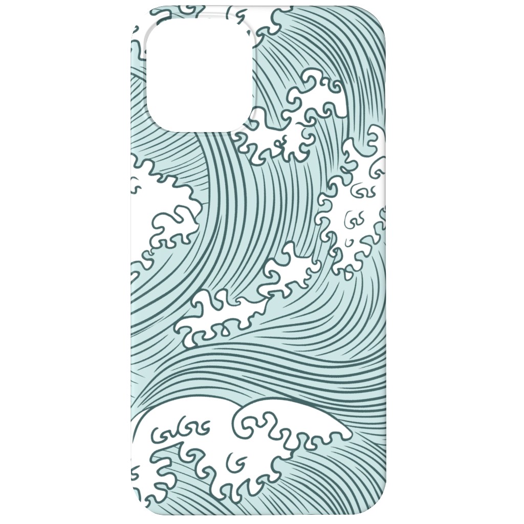 Japanese Waves Phone Case, Slim Case, Matte, iPhone 12, Blue