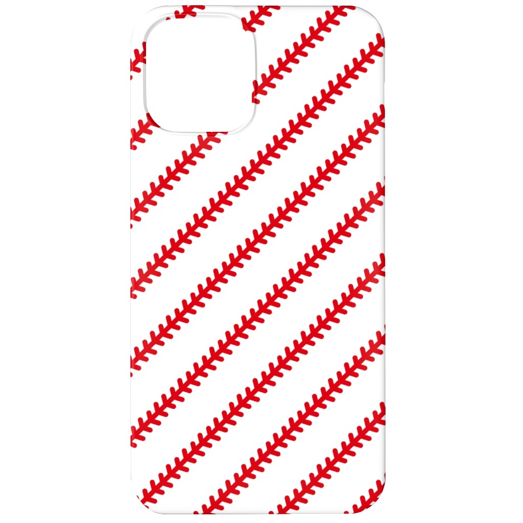 Baseball Stitch - Baseball - White Phone Case, Slim Case, Matte, iPhone 12, Red