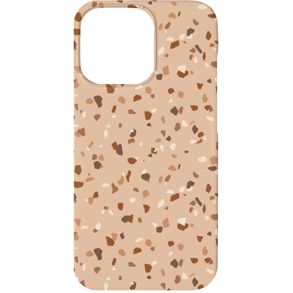 Terrazzo - Brown Phone Case, Silicone Liner Case, Matte, iPhone 13 Mini, Brown