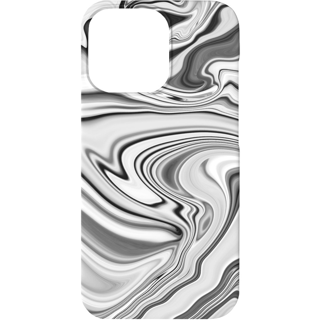 Love Spell Marble - Black and White Phone Case, Silicone Liner Case, Matte, iPhone 13 Mini, Gray