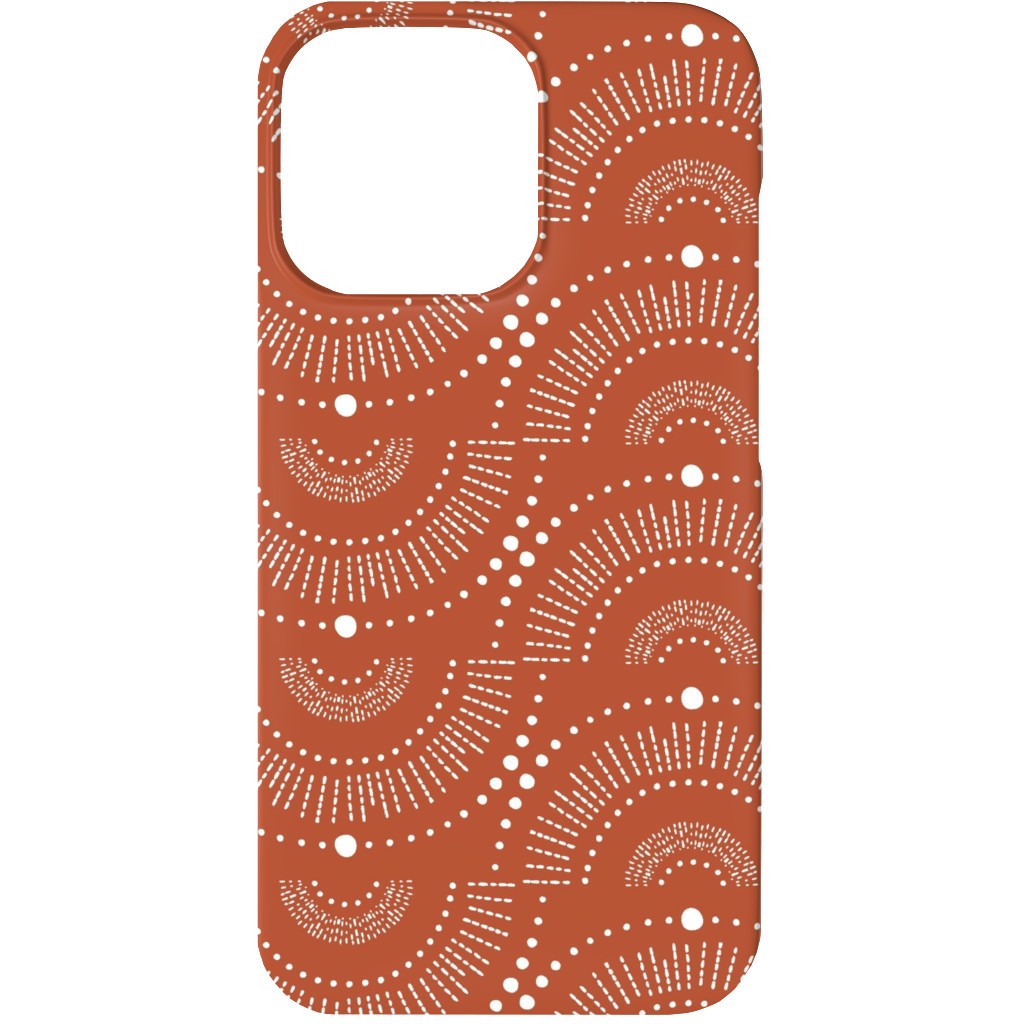 Rise and Shine Geometric - Terracotta Phone Case, Silicone Liner Case, Matte, iPhone 13 Mini, Orange