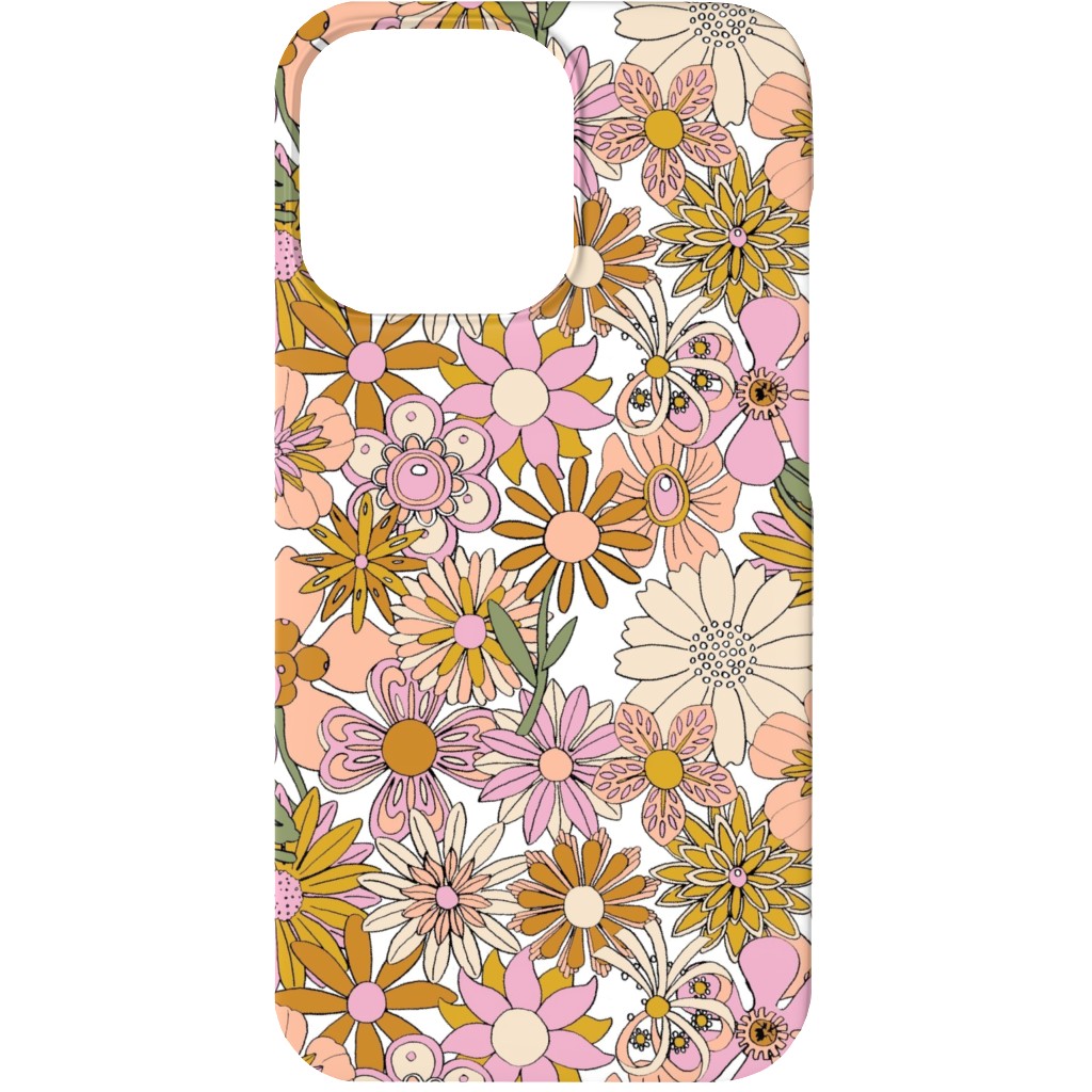 Chelsea Vintage Floral Garden - Pink Phone Case, Silicone Liner Case, Matte, iPhone 13 Mini, Pink