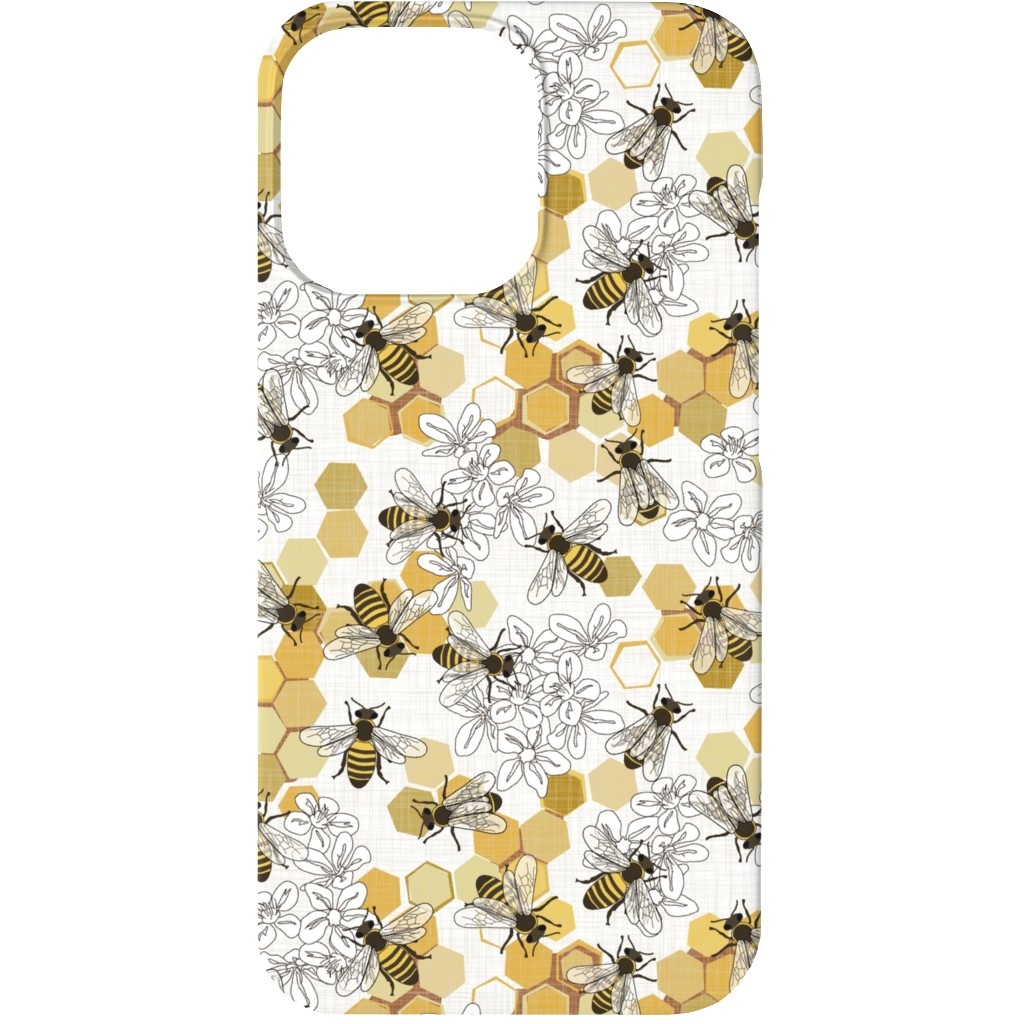 Save the Honey Bees - Yellow Phone Case, Slim Case, Matte, iPhone 13 Mini, Yellow