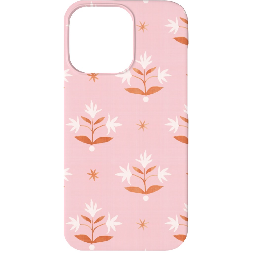 Thistle Stars - Pink and Orange Phone Case, Slim Case, Matte, iPhone 13 Mini, Pink