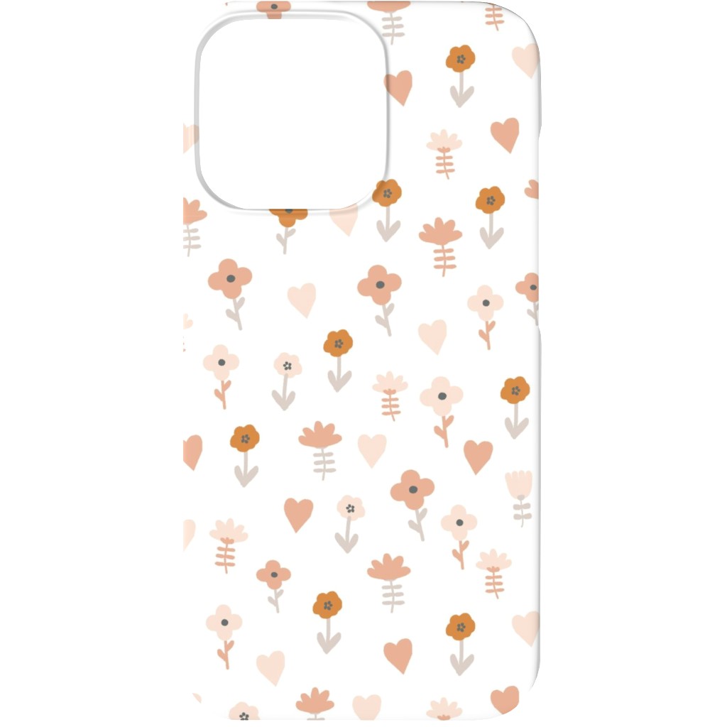 Wild Flowers - Boho - Neutral on White Phone Case, Slim Case, Matte, iPhone 13 Mini, Pink