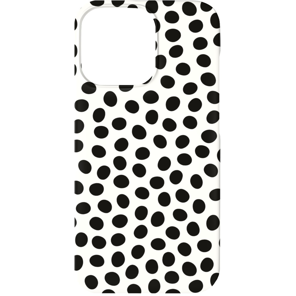 Dots - Black and White Phone Case, Slim Case, Matte, iPhone 13 Mini, White