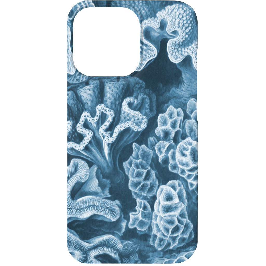 Coral All Over in Sea Blue Phone Case, Slim Case, Matte, iPhone 13 Mini, Blue