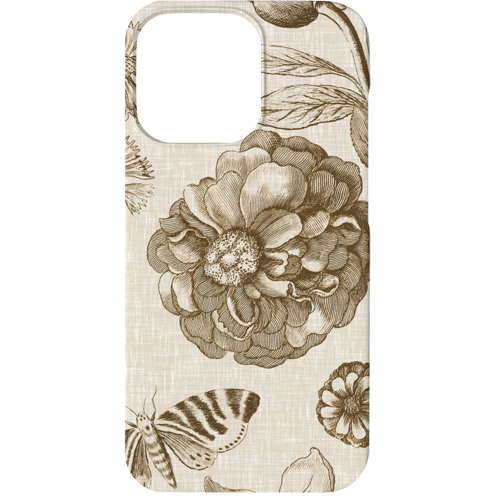 Windsor Botanical in Oyster Phone Case, Slim Case, Matte, iPhone 13 Mini, Brown