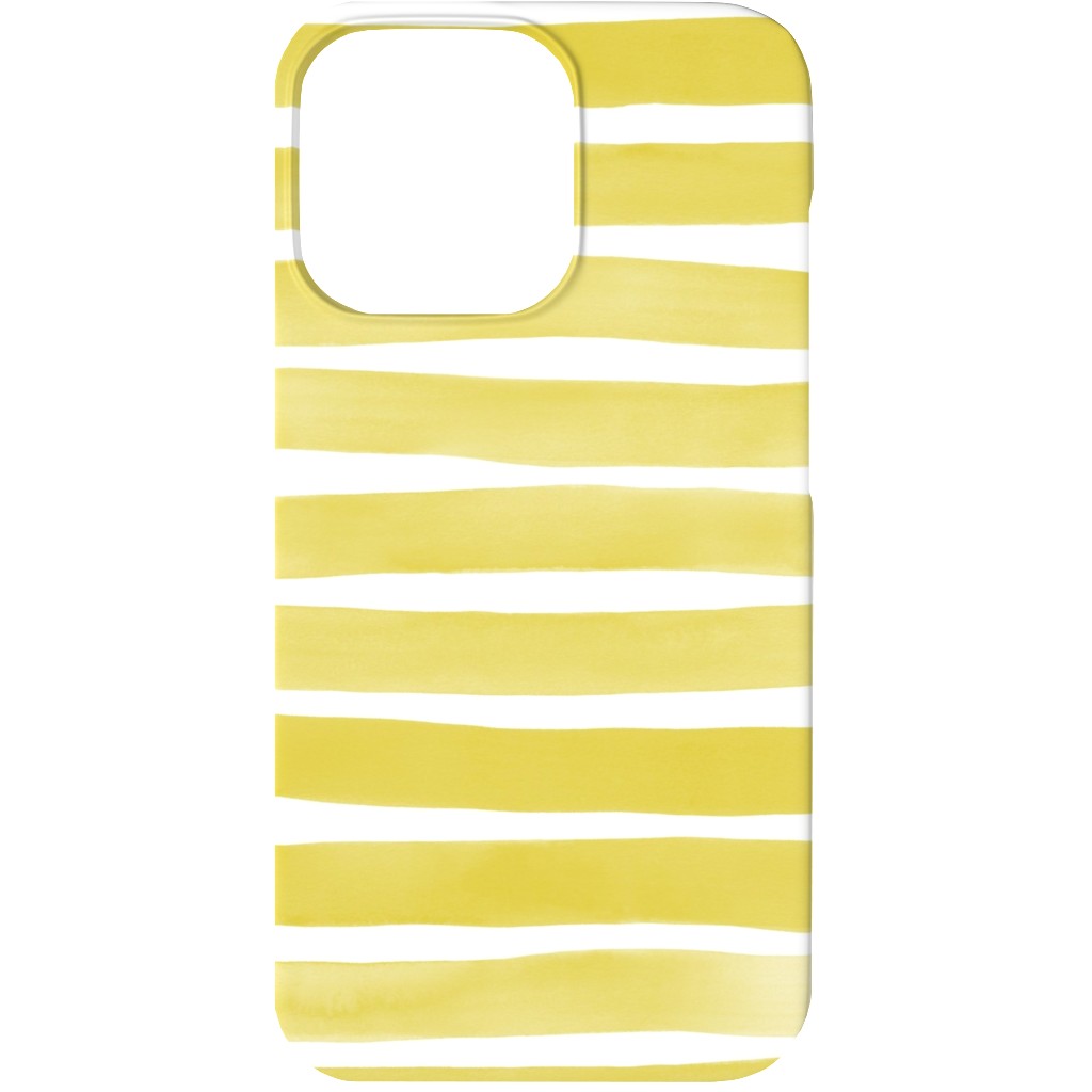 Imperfect Watercolor Stripes Phone Case, Slim Case, Matte, iPhone 13 Mini, Yellow