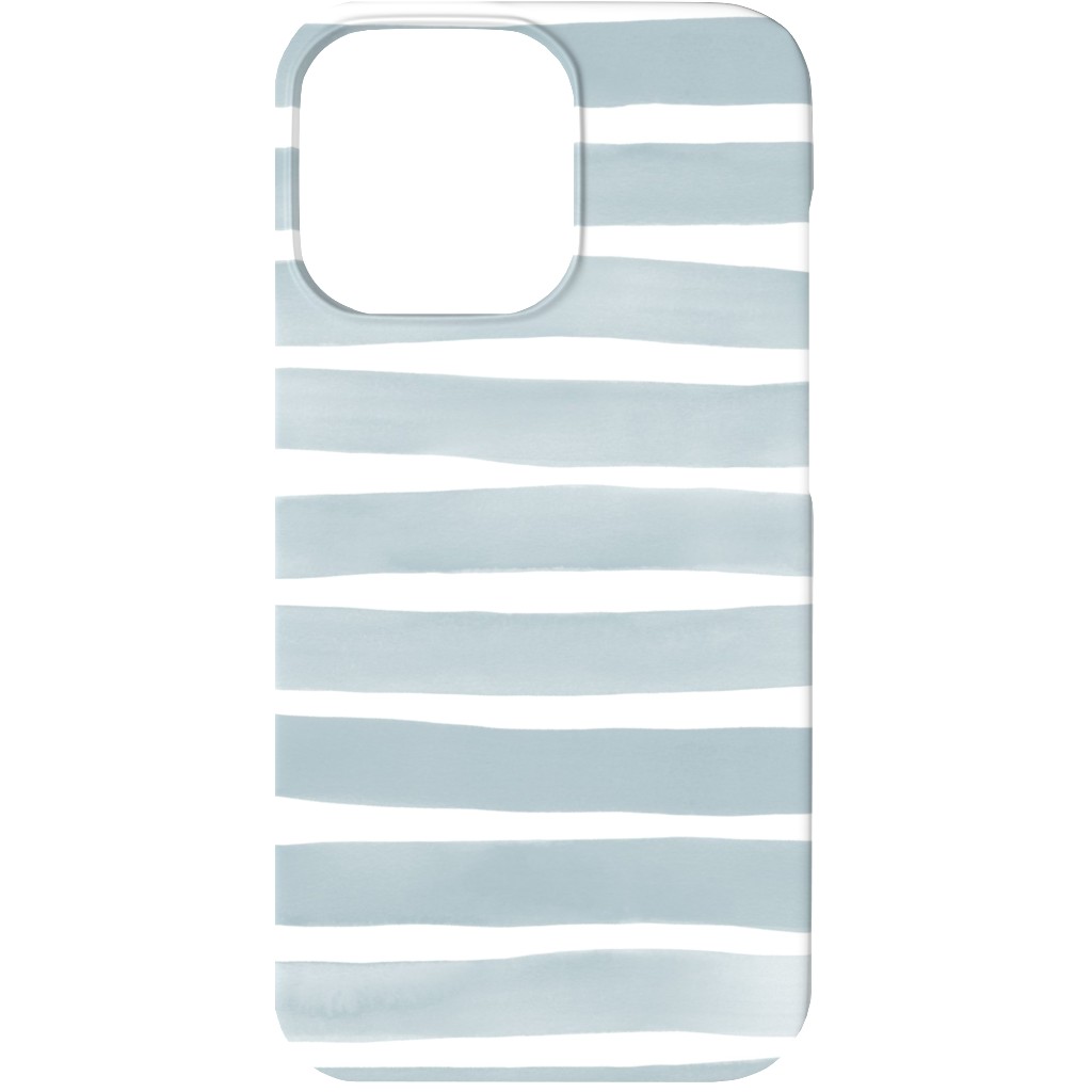 Imperfect Watercolor Stripes Phone Case, Slim Case, Matte, iPhone 13 Mini, Blue