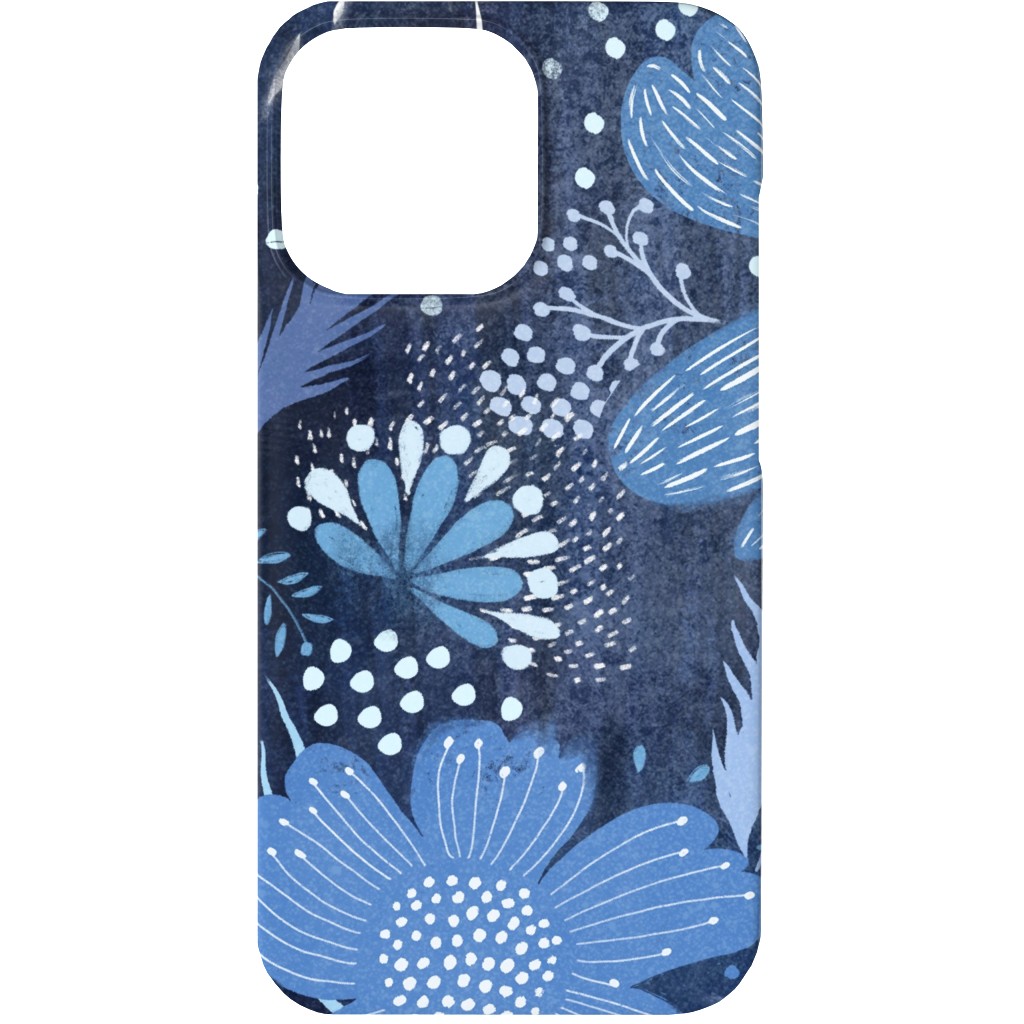 Shibori Flower Abundance - Blue Phone Case, Slim Case, Matte, iPhone 13 Mini, Blue
