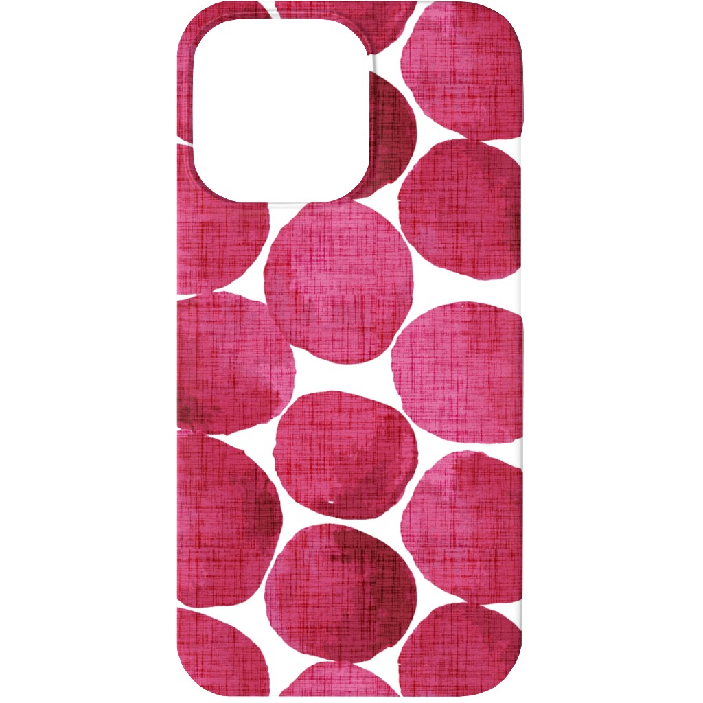 Watercolor Textured Dots - Red Phone Case, Slim Case, Matte, iPhone 13 Mini, Red