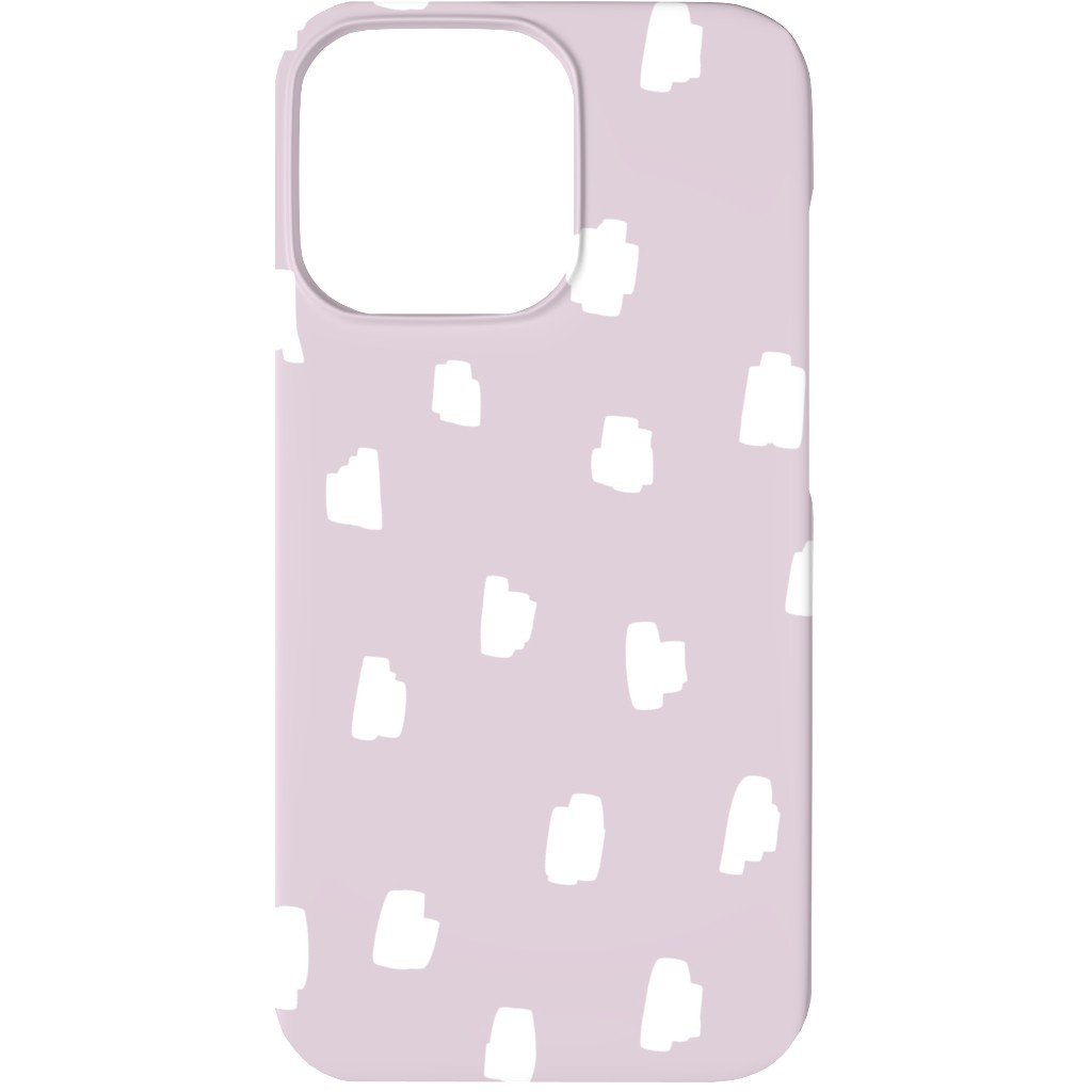 Scattered Marks - White on Lilac Phone Case, Slim Case, Matte, iPhone 13 Mini, Purple