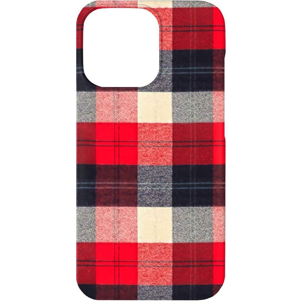 Lumberjack Flannel Buffalo Plaid - Red Phone Case, Slim Case, Matte, iPhone 13 Mini, Red