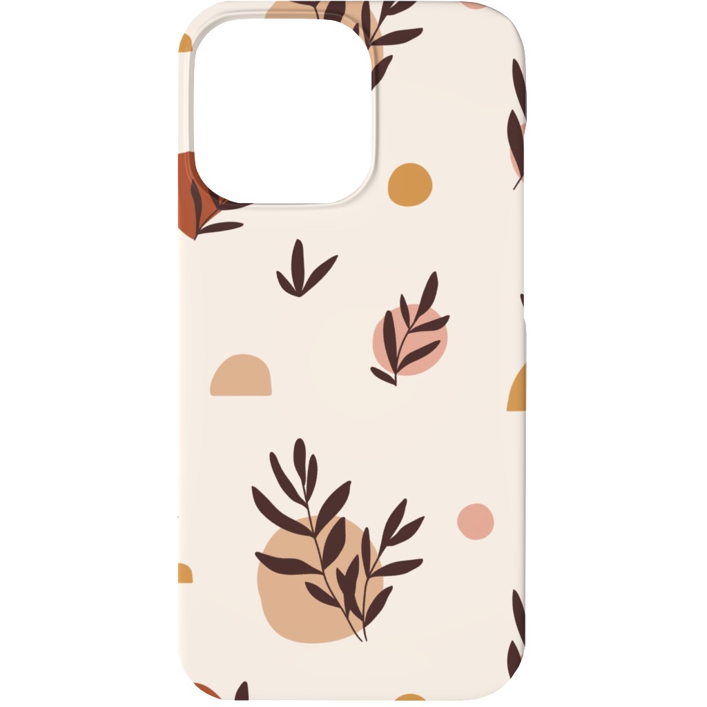 Abstraction and Tropical Leaves - Light Phone Case, Slim Case, Matte, iPhone 13 Mini, Beige