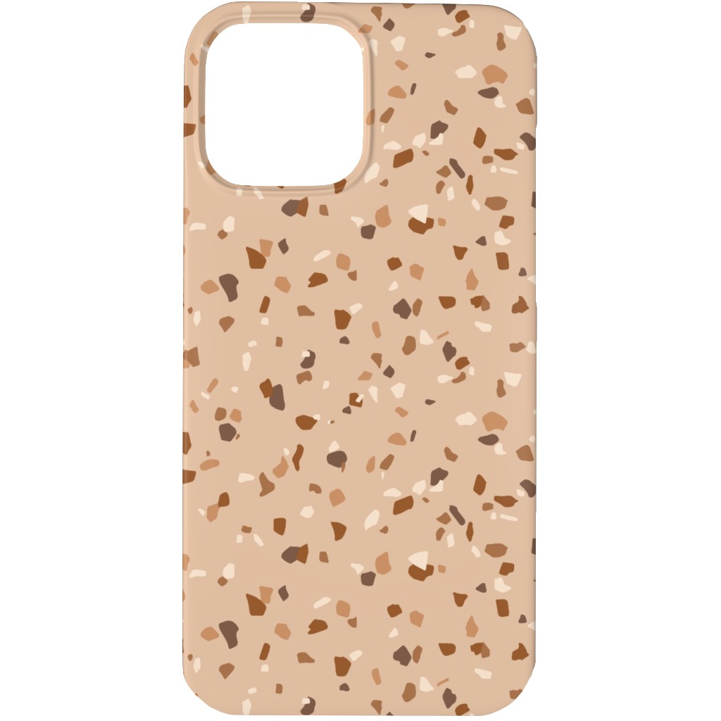 Terrazzo - Brown Phone Case, Silicone Liner Case, Matte, iPhone 13 Pro Max, Brown
