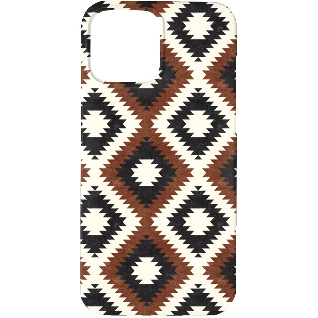 Aztec - Neutrals Phone Case, Silicone Liner Case, Matte, iPhone 13 Pro Max, Brown