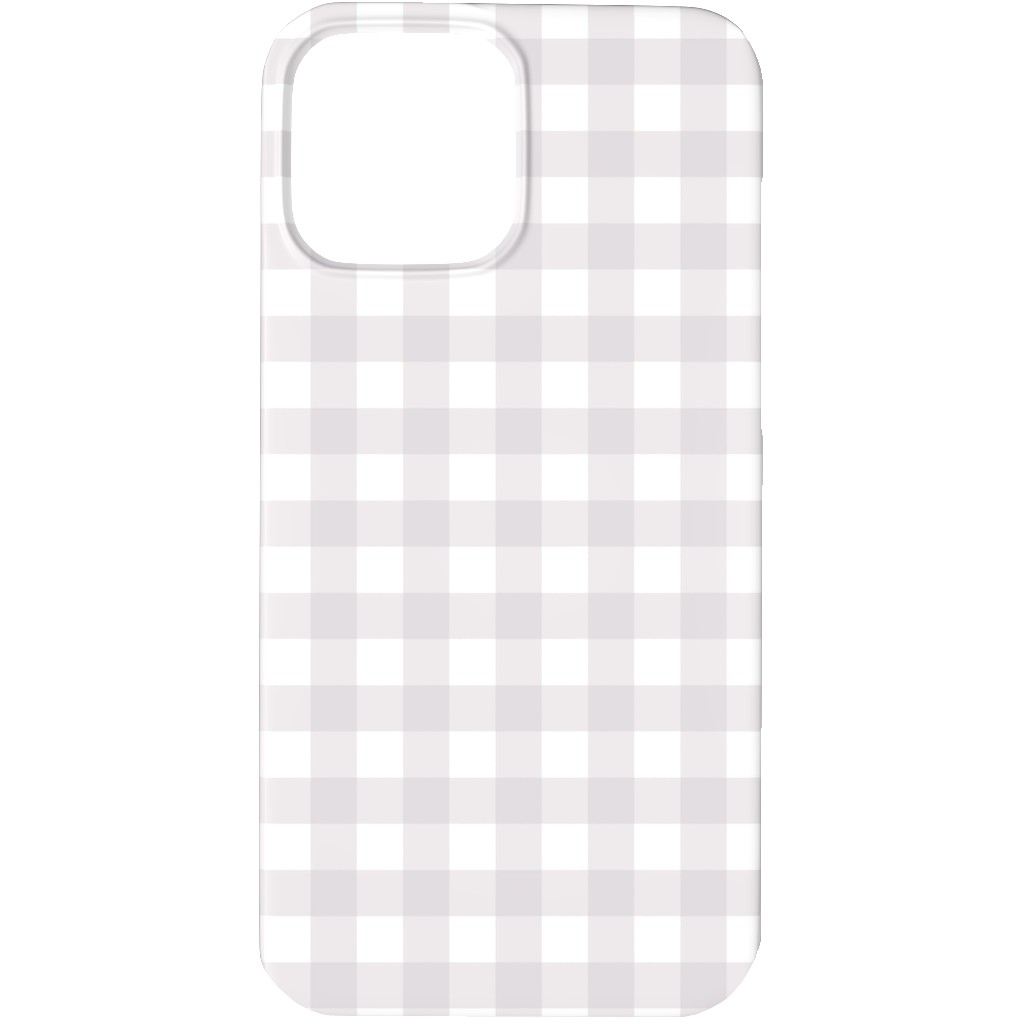 Gingham Check Phone Case, Silicone Liner Case, Matte, iPhone 13 Pro Max, Gray, Silver Lining