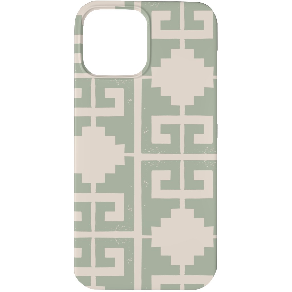 Greek To Me - Green on Cream Phone Case, Silicone Liner Case, Matte, iPhone 13 Pro Max, Green