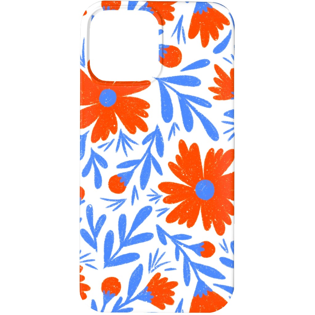 Floral Drop - Red and Blue Phone Case, Silicone Liner Case, Matte, iPhone 13 Pro Max, Blue, True Blue