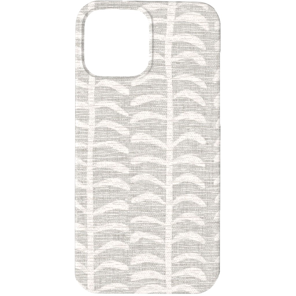 Grasscloth Vine - Neutral Phone Case, Silicone Liner Case, Matte, iPhone 13 Pro Max, Gray
