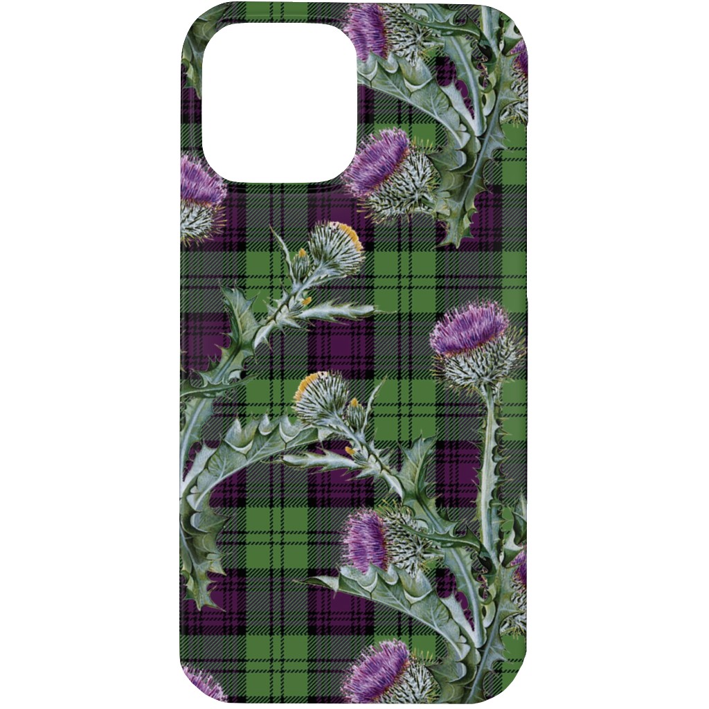 Feochadan Tartan - Green and Purple Phone Case, Silicone Liner Case, Matte, iPhone 13 Pro Max, Green