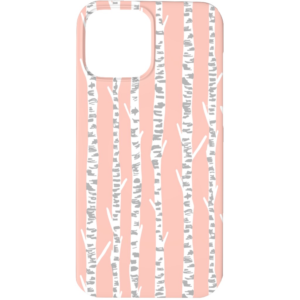 Birch Tree - Pink Phone Case, Silicone Liner Case, Matte, iPhone 13 Pro Max, Pink
