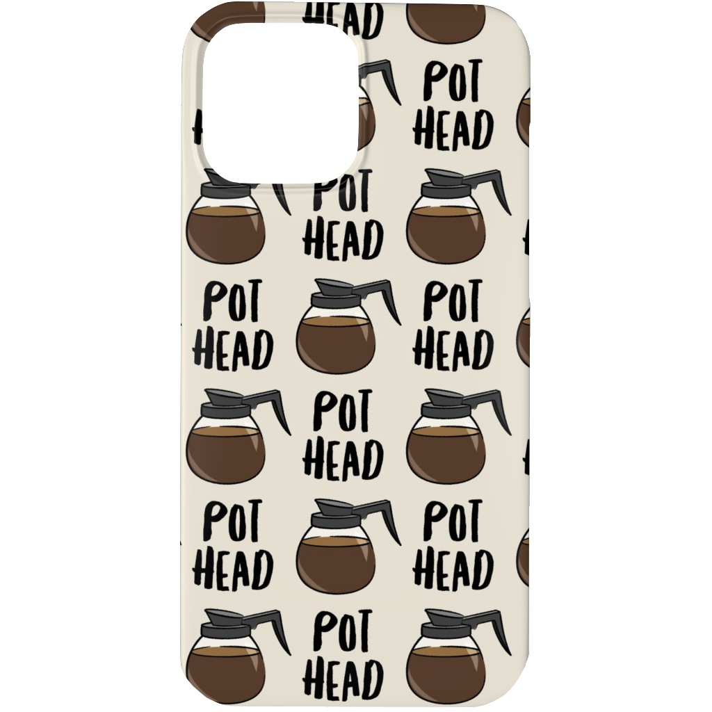 Coffee Pots - Beige Phone Case, Slim Case, Matte, iPhone 13 Pro Max, Brown