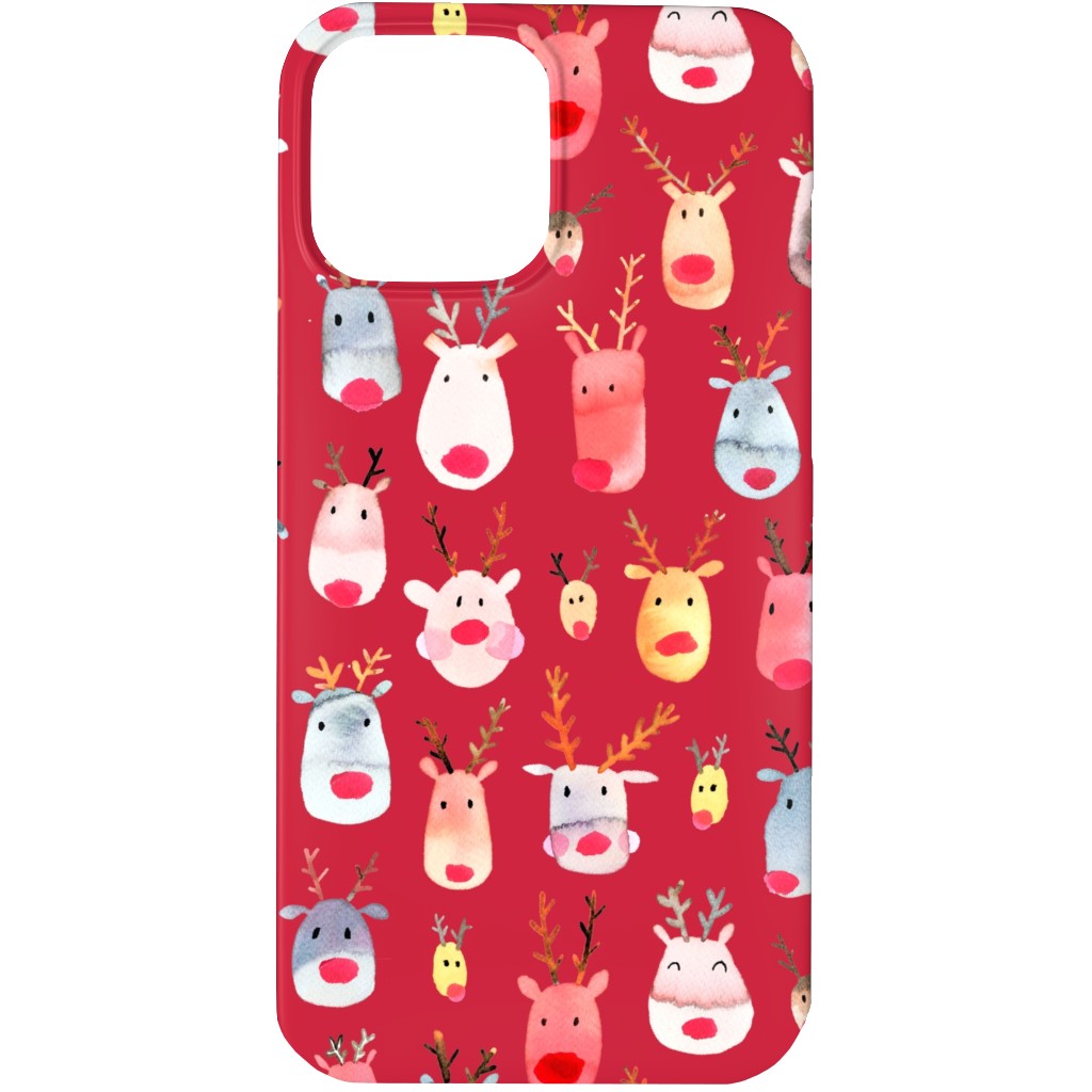 Rudolph Reindeers Phone Case, Slim Case, Matte, iPhone 13 Pro Max, Red, Apple