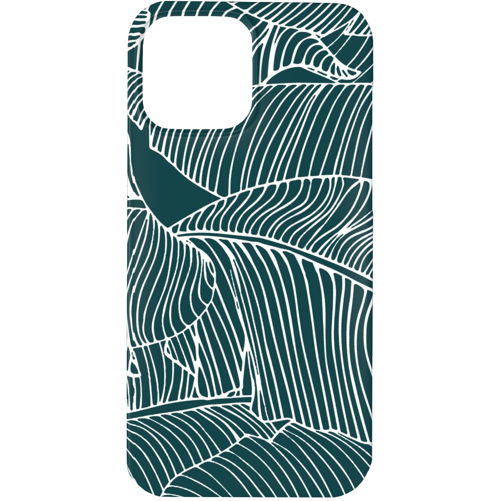 Banana Leaf - Teal Phone Case, Slim Case, Matte, iPhone 13 Pro Max, Green