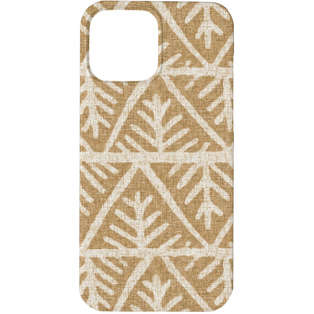 Textured Mudcloth Phone Case, Slim Case, Matte, iPhone 13 Pro Max, Brown, Cafe