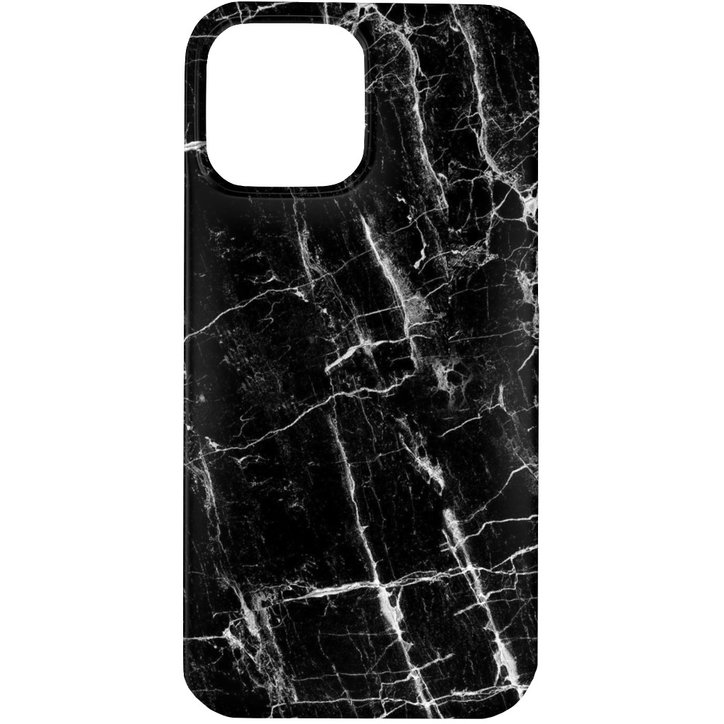 Cracked Black Marble Phone Case, Slim Case, Matte, iPhone 13 Pro Max, Black, Black