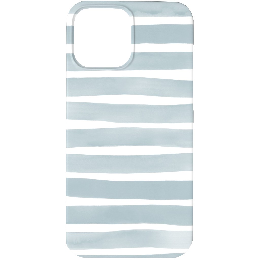 Imperfect Watercolor Stripes Phone Case, Slim Case, Matte, iPhone 13 Pro Max, Blue