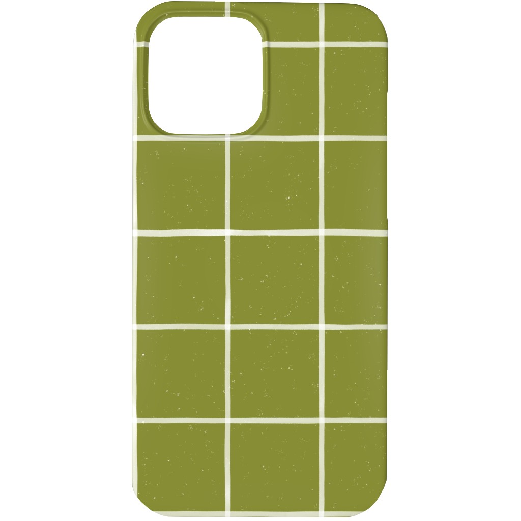 Watercolor Windowpane - Green Phone Case, Slim Case, Matte, iPhone 13 Pro Max, Green