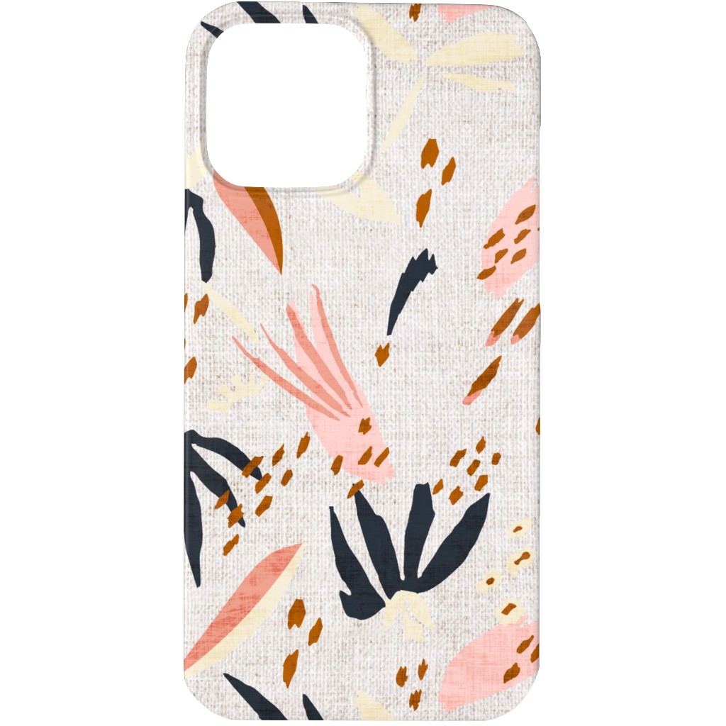 French Linen Floral - Pink Phone Case, Slim Case, Matte, iPhone 13 Pro Max, Pink