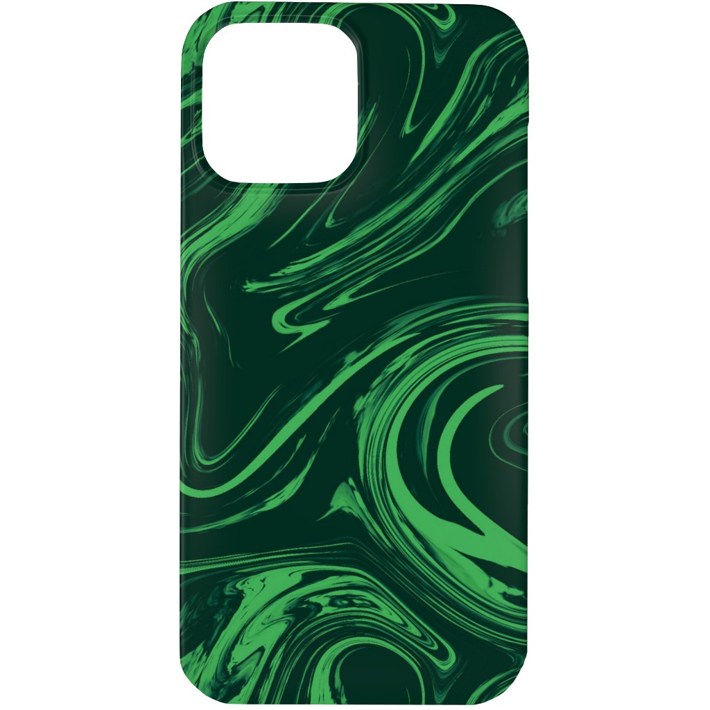 Marbled Paper - Deep Emerald Phone Case, Slim Case, Matte, iPhone 13 Pro Max, Green, Classic Green