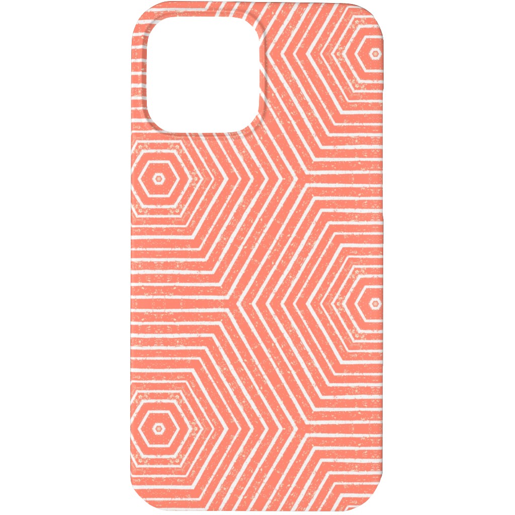 Concentric Hexagons Phone Case, Slim Case, Matte, iPhone 13 Pro Max, Orange