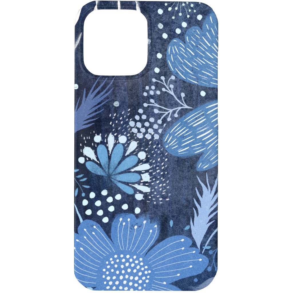 Shibori Flower Abundance - Blue Phone Case, Slim Case, Matte, iPhone 13 Pro Max, Blue, True Blue