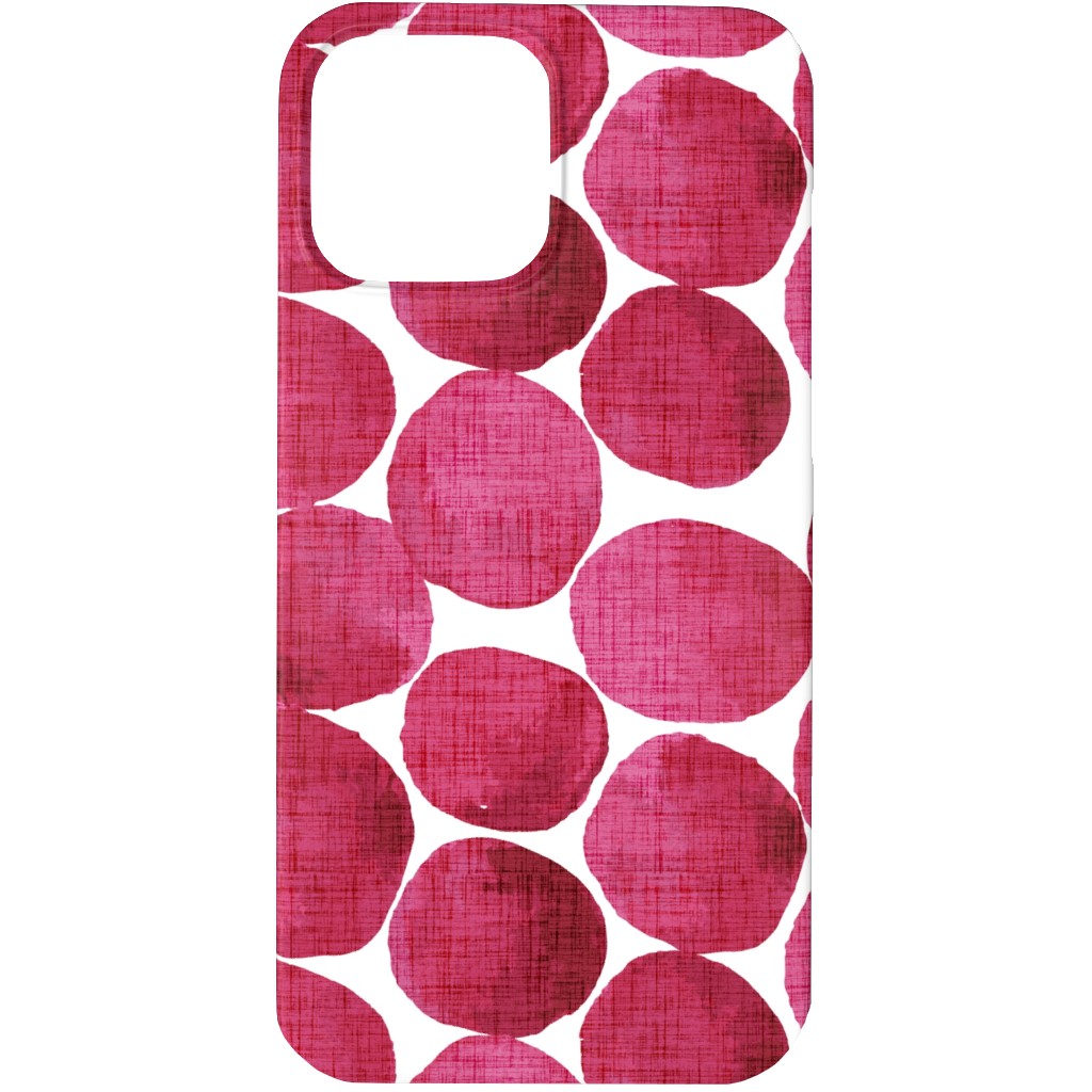 Watercolor Textured Dots - Red Phone Case, Slim Case, Matte, iPhone 13 Pro Max, Red, Red