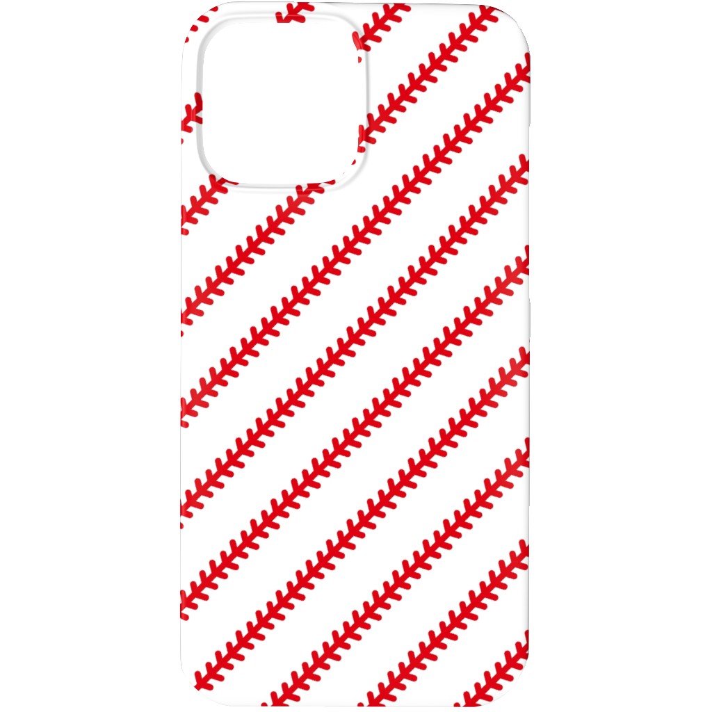 Baseball Stitch - Baseball - White Phone Case, Slim Case, Matte, iPhone 13 Pro Max, Red