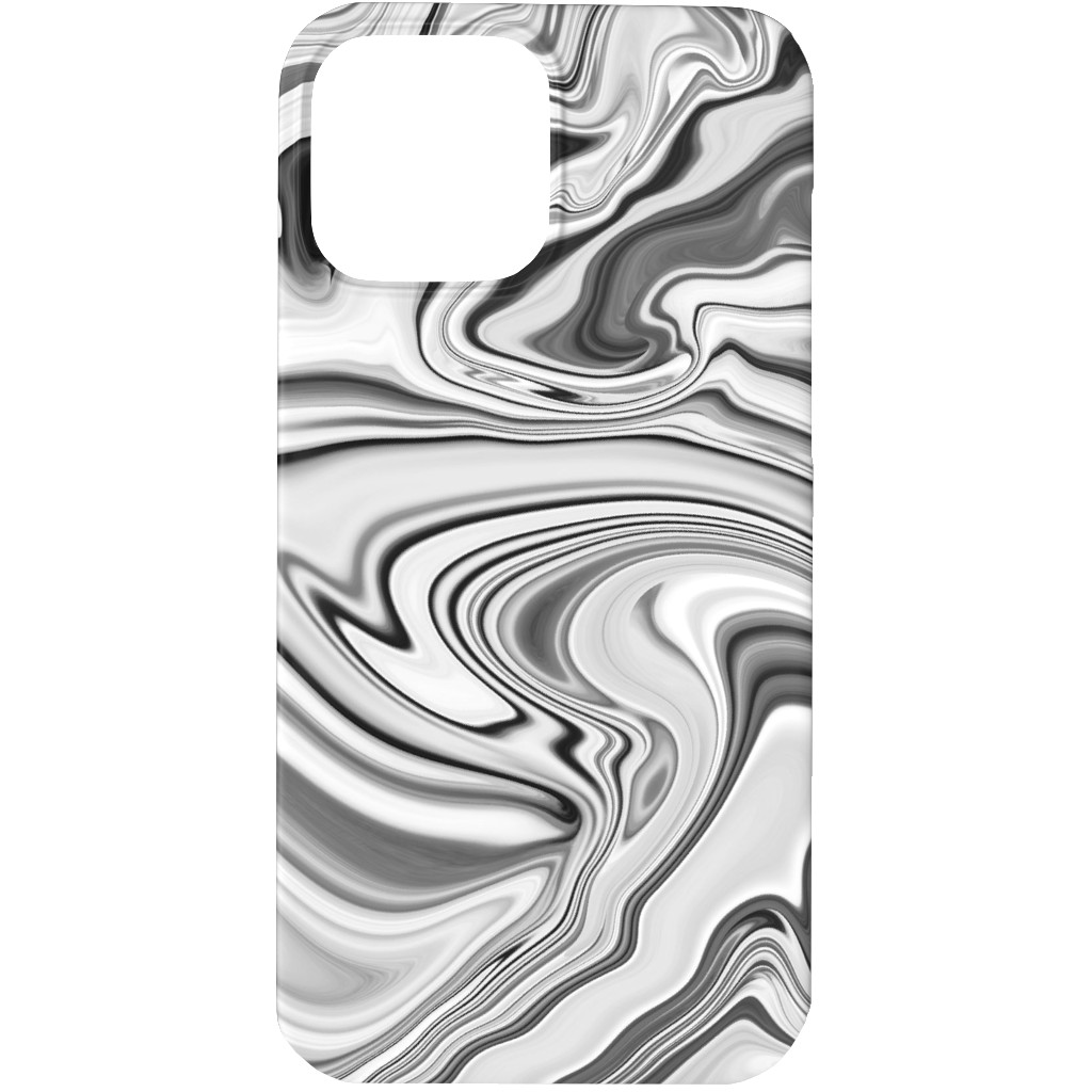 Love Spell Marble - Black and White Phone Case, Silicone Liner Case, Matte, iPhone 13 Pro, Gray, Gray