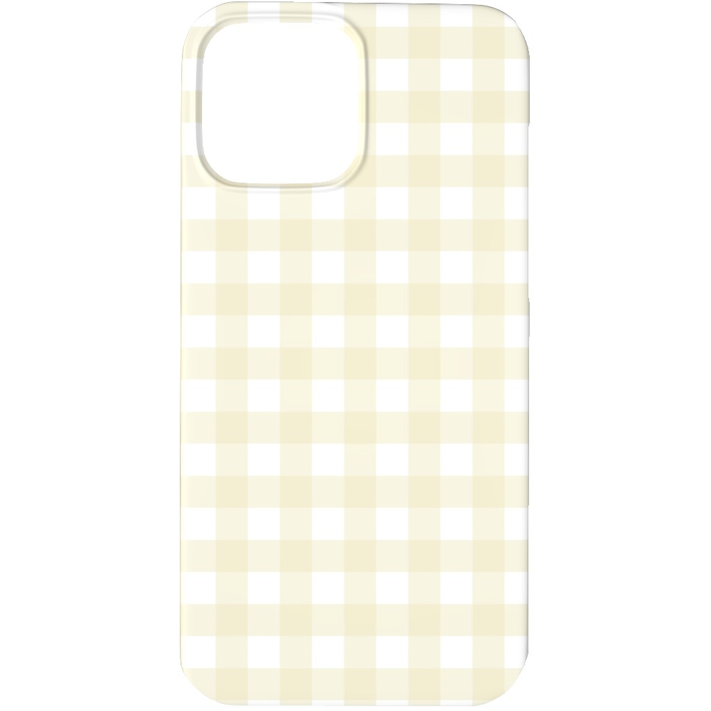 Gingham Check Phone Case, Silicone Liner Case, Matte, iPhone 13 Pro, Yellow, Cream