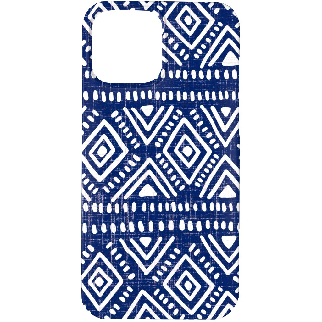 Abstract Diamonds - Navy Phone Case, Silicone Liner Case, Matte, iPhone 13 Pro, Blue