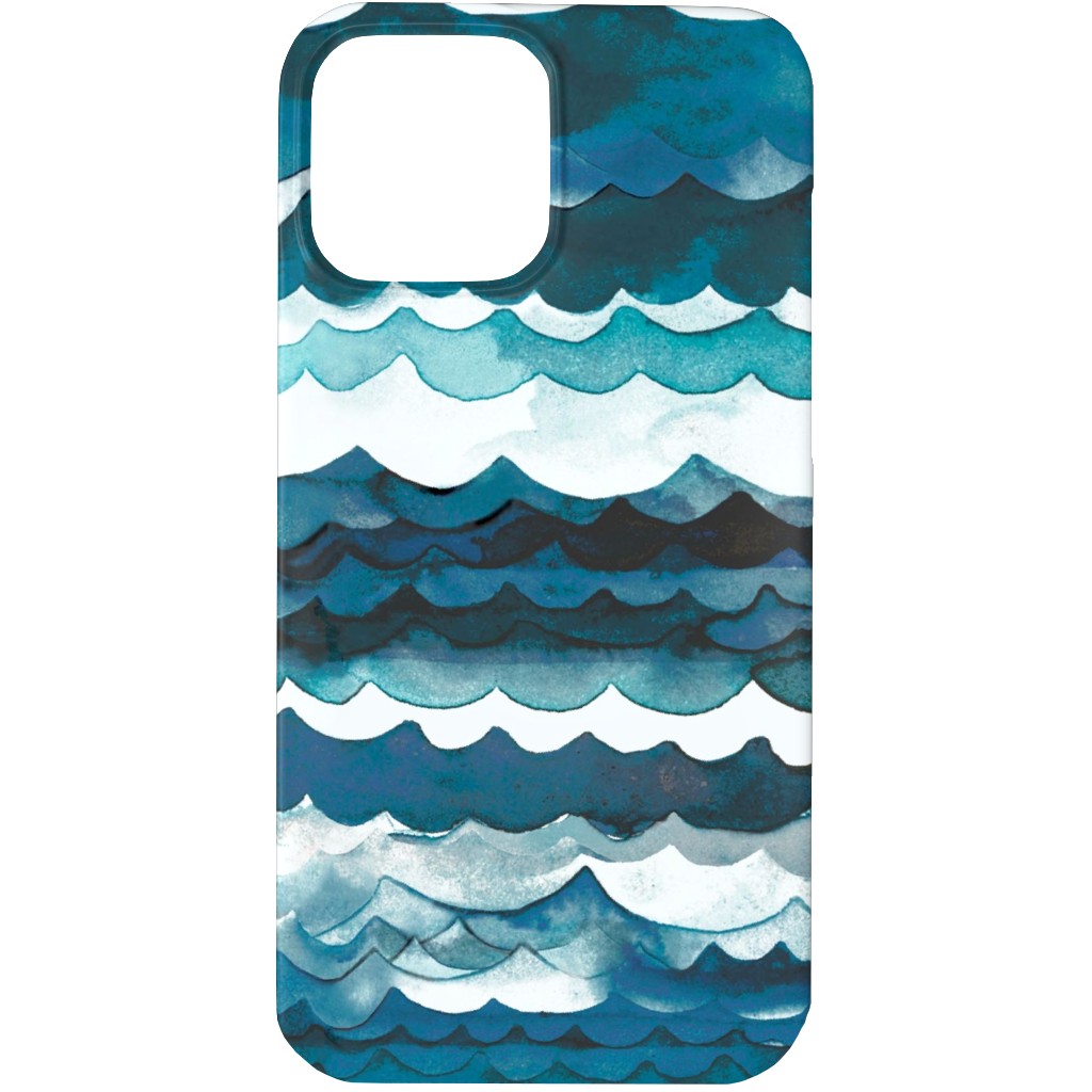 Sea Waves - Aqua Phone Case, Silicone Liner Case, Matte, iPhone 13 Pro, Blue, True Blue
