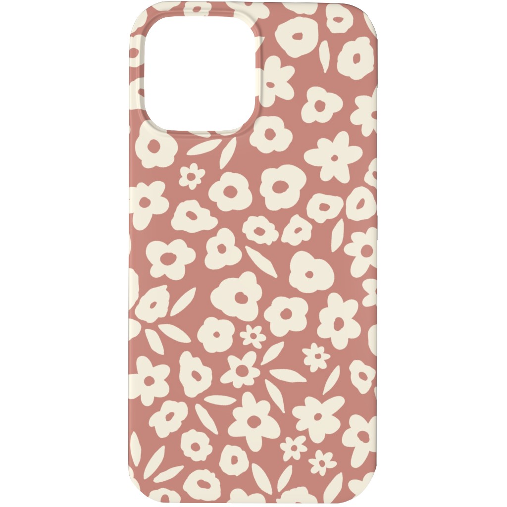 Flower Field on Cameo Rose Phone Case, Silicone Liner Case, Matte, iPhone 13 Pro, Pink