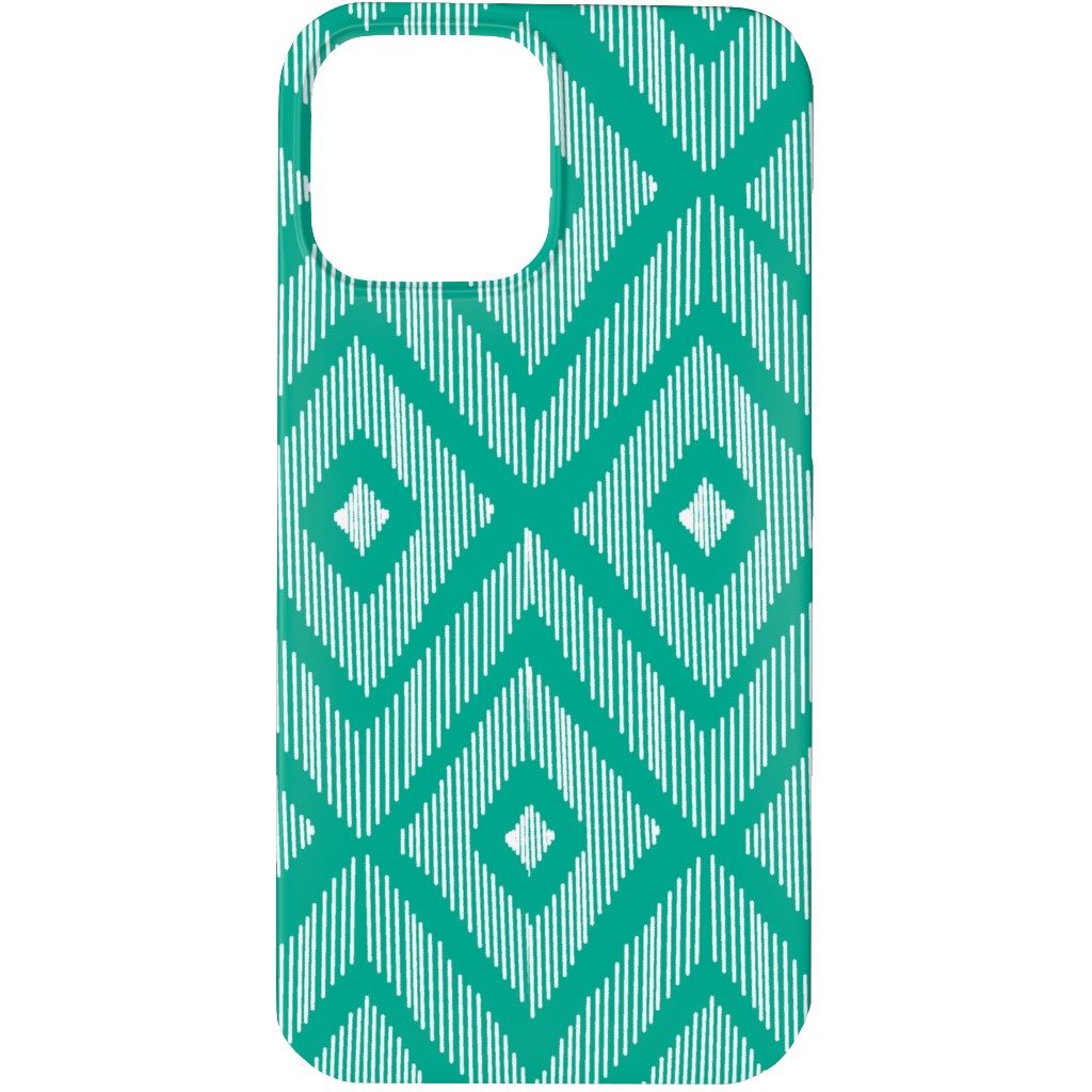 Ikat Phone Case, Silicone Liner Case, Matte, iPhone 13 Pro, Green, Tidal Wave